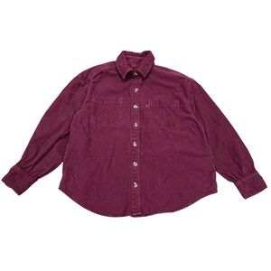 Levi's Women’s Elliot Corduroy Utility Shirt Shacket Oversized Medium M Burgundy